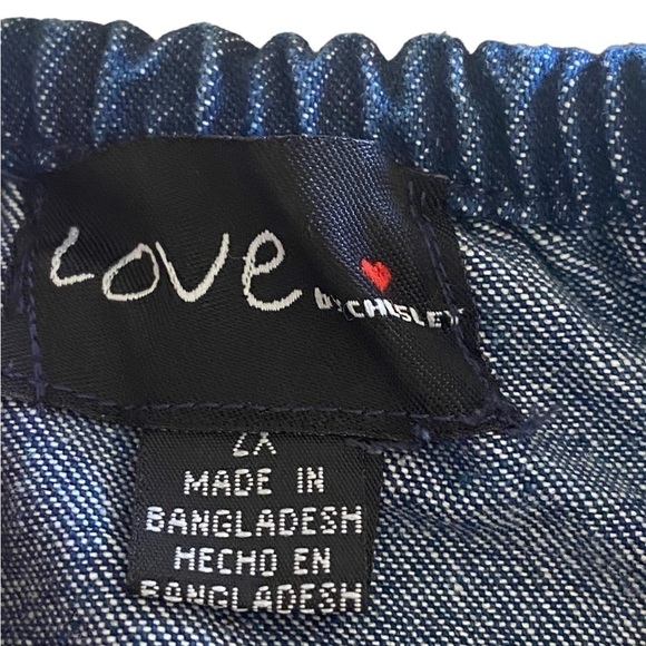 LOVE by Christley Denim Country Western Ruffle Sleeve Dress Pull-On Size 2X - Picture 5 of 11